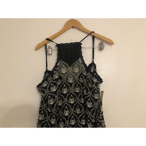 Brand New Anthropologie Sheer Embroidered Mini Lace Black & White Dress Small - Picture 10 of 14